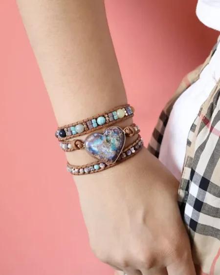 Bracelet Wrap Régalite Naturelle Cœur