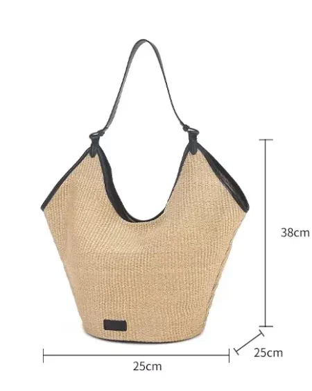 Grand Sac Cabas Paille Tissé