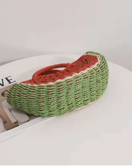 Sac Paille Demi-Lune Pastèque