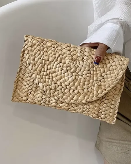 Sac Pochette Paille Tressée Bohème