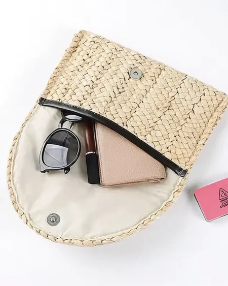 Sac Pochette Paille Tressée Bohème