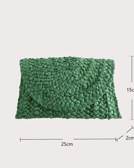 Sac Pochette Paille Tressée Bohème Vert