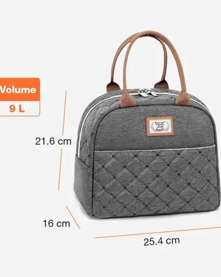 Lunch Bag Femme Matelassé Gris