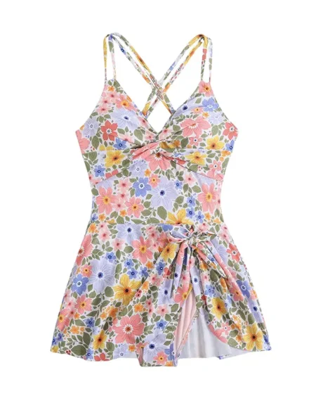 Maillot de Bain Jupette Fleurs Bohème - MARISSA