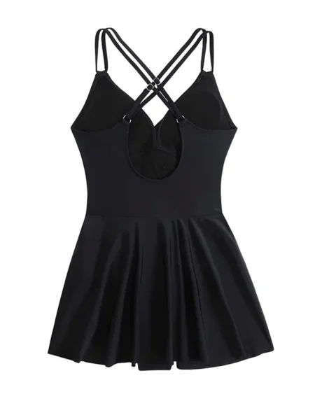 Maillot de Bain Robe Femme Bohème Noir - PEPITA