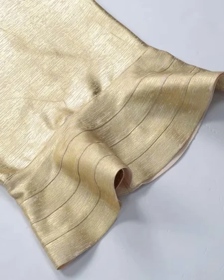 Robe Bandage Midi Or Métallisé, bustier avec ourlet volant