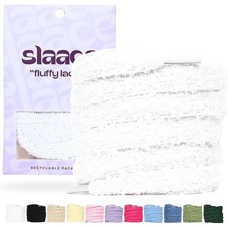 Slaace Lacet Fluffy 15mm - Lacet Peluche pour Chaussures, Lacets Fluffy, Gros Lacet, Lacet Moumoute, Fluffy laces, Lacets Larges