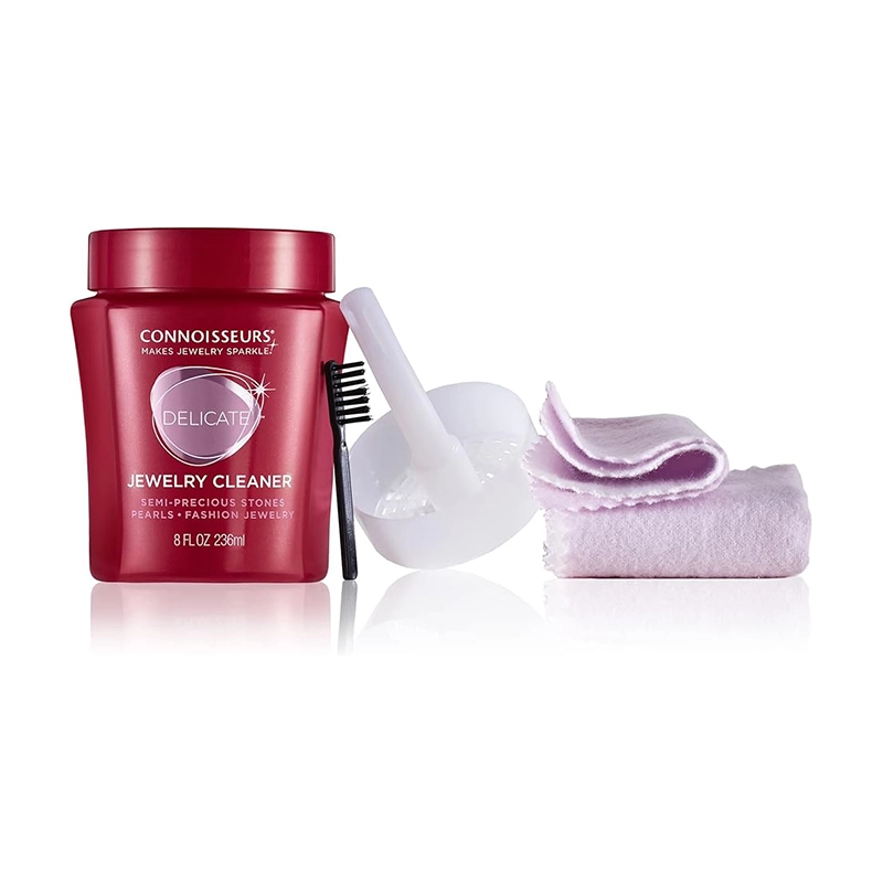 Connoisseurs Kit de Nettoyage Polyvalent pour Bijoux | Nettoyant pour Bijoux avec Chiffon de Polissage Or et Argent | Chiffon de Nettoyage pour Argent et Chiffon de Polissage doré avec Solution de