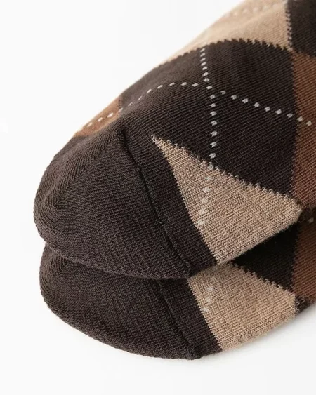 Chaussettes Hautes Argyle Marron