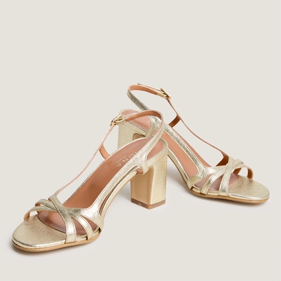 Sandales à hauts talons en synthétique métallisé platine | VAIANA jonak