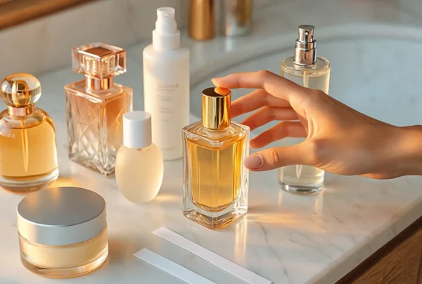 flacon de parfum, vrème pour le cort, huile, brume pour faire du layering parfum